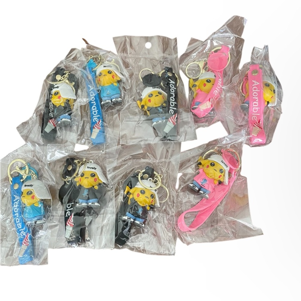 Pikachu keychain Collection in various Outfits. Set of 12
